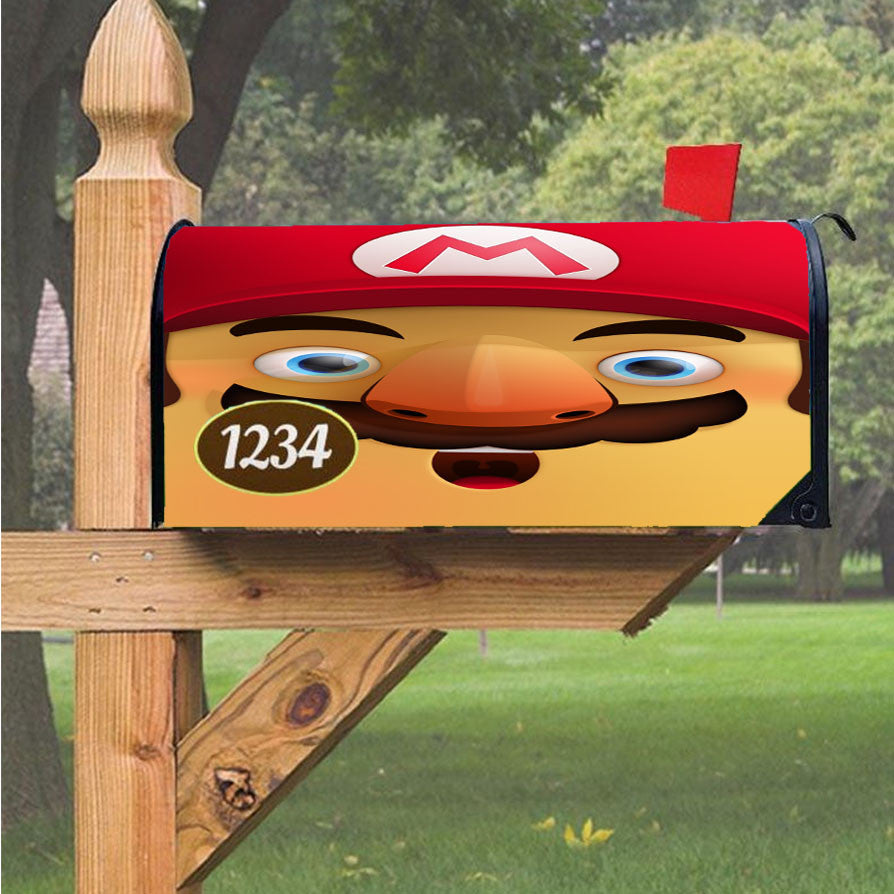 Mario Face Magnetic Mailbox Cover 18" X 21" Outdoor Decor