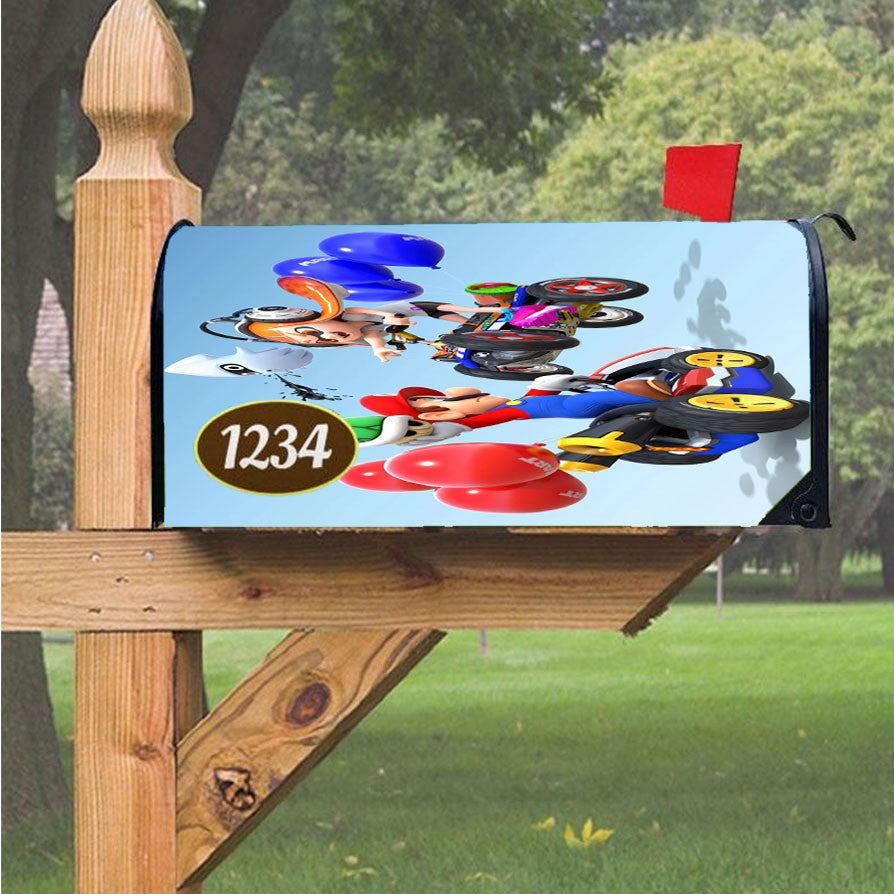 Mario Vs Blooper Magnetic Mailbox Cover 18" X 21" Outdoor Decor