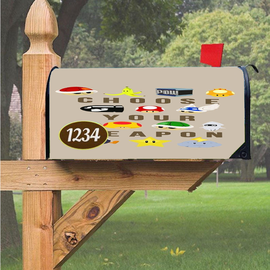 Mario Weapon Magnetic Mailbox Cover 18" X 21" Outdoor Decor