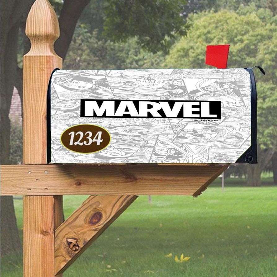 Marvel Comics Monochrome Magnetic Mailbox Cover 18" X 21" Outdoor Decor