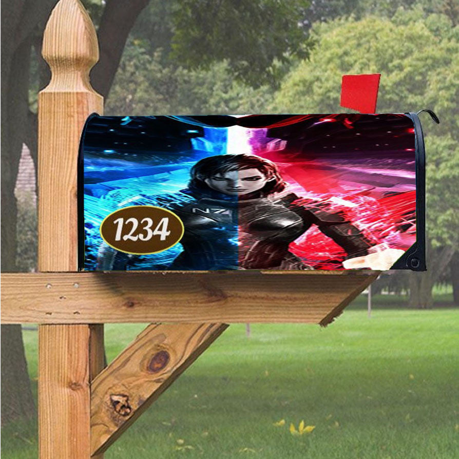 Mass Effect Femshep Magnetic Mailbox Cover 18" X 21" Outdoor Decor