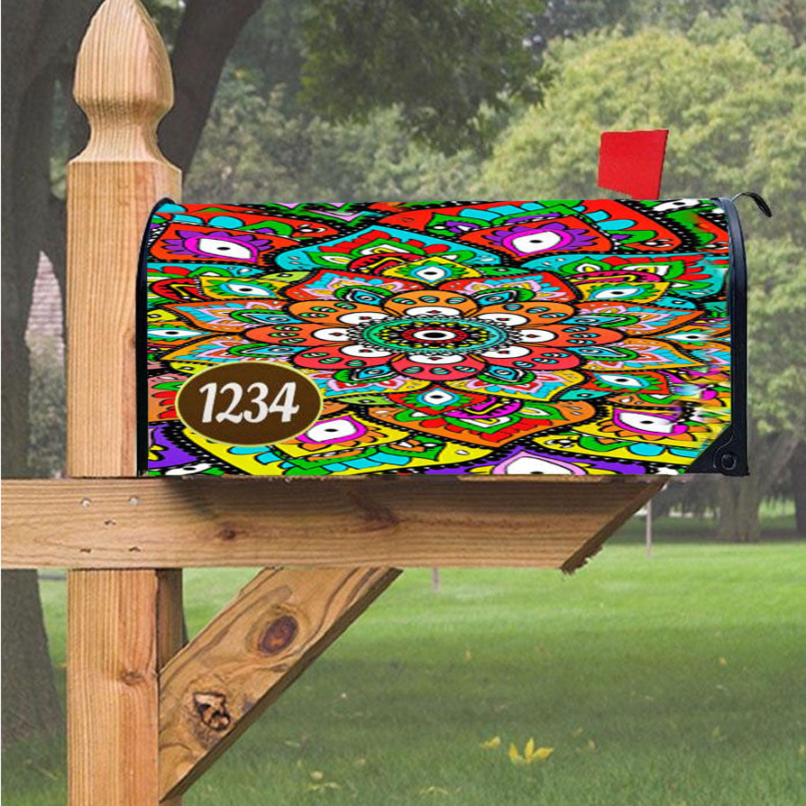 Mehndi Pattern Magnetic Mailbox Cover 18" X 21" Outdoor Decor