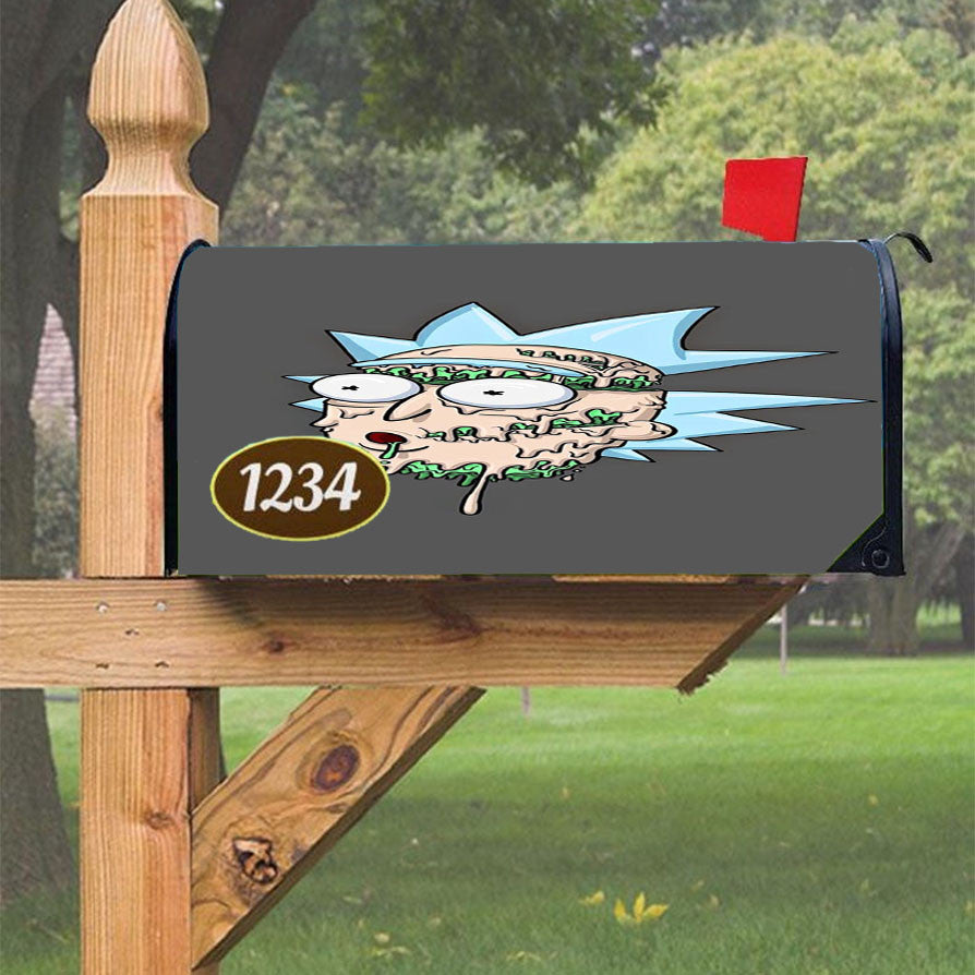 Melting Rick Magnetic Mailbox Cover 18" X 21" Outdoor Decor