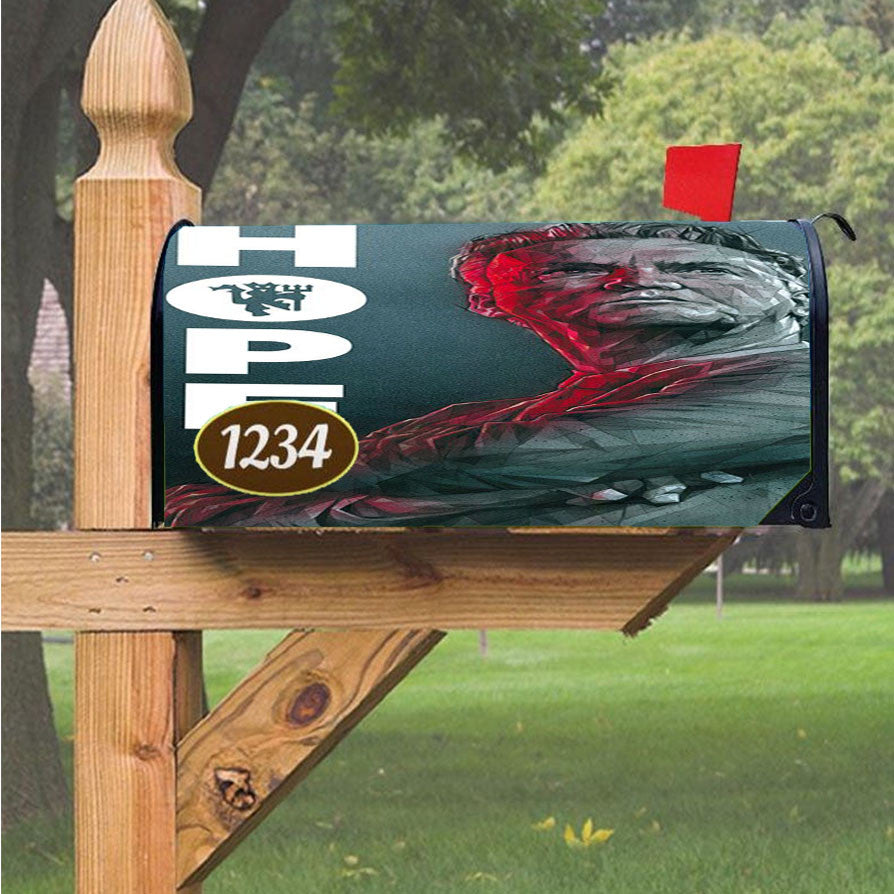 Menchester United Coach Magnetic Mailbox Cover 18" X 21" Outdoor Decor
