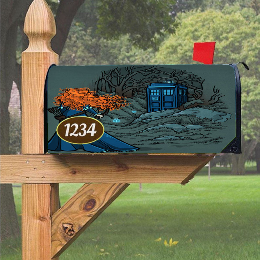 Merida Tardis Dr Who Magnetic Mailbox Cover 18" X 21" Outdoor Decor