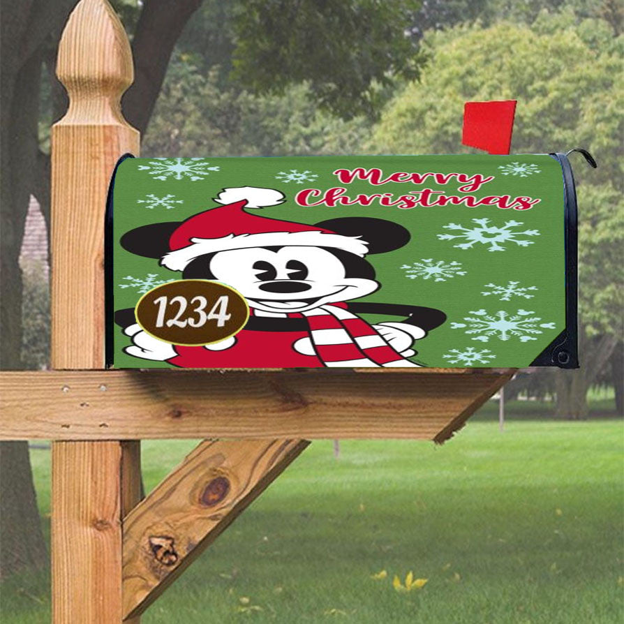 Merry Christmas Mickey Magnetic Mailbox Cover 18" X 21" Outdoor Decor