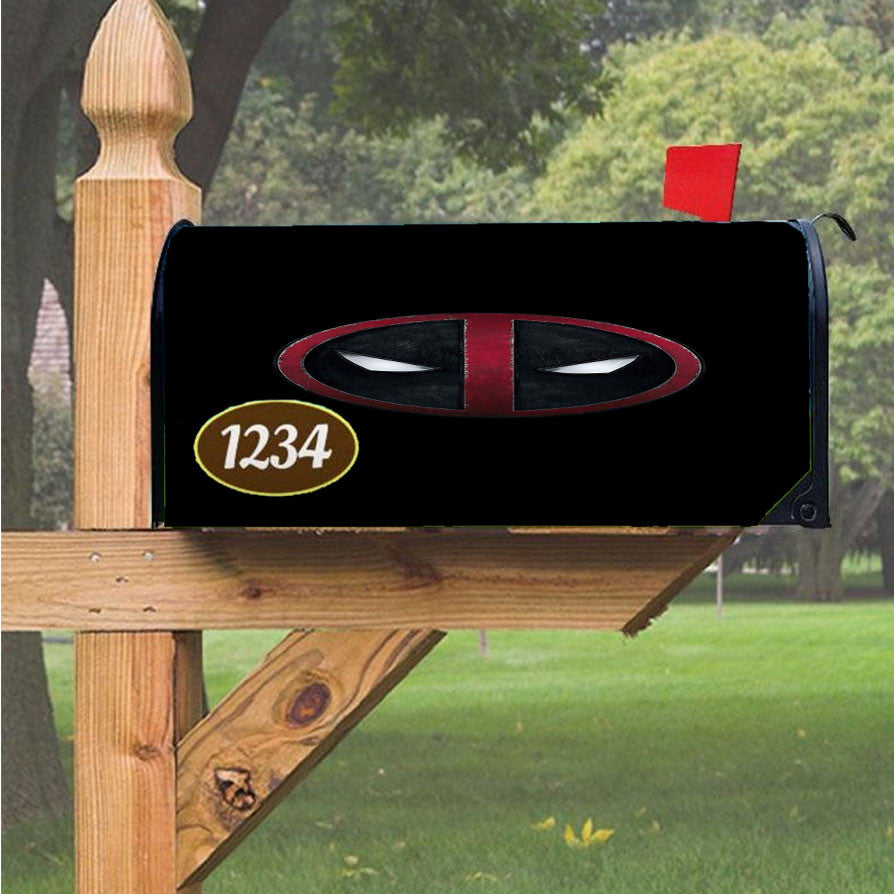Metalic Circle Deadpool Logo Magnetic Mailbox Cover 18" X 21" Outdoor Decor
