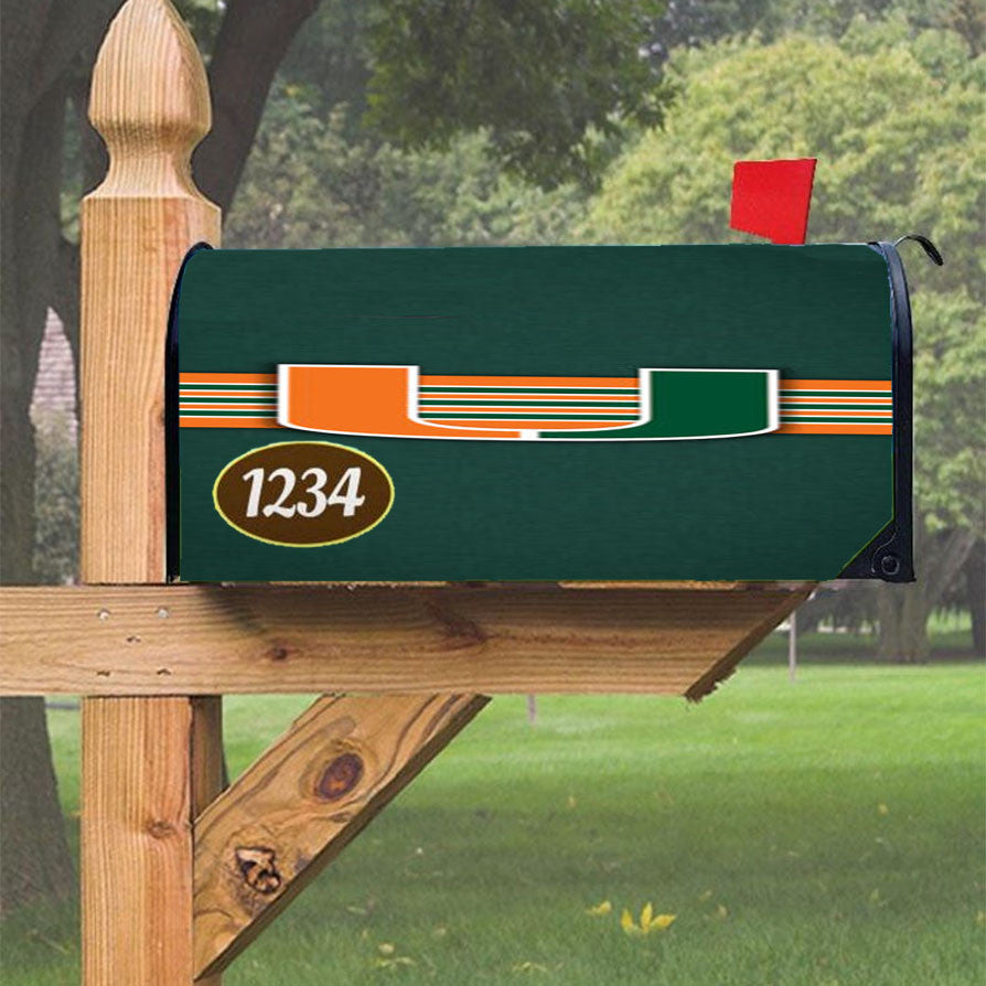 Miami Hurricanes Magnetic Mailbox Cover 18" X 21" Outdoor Decor