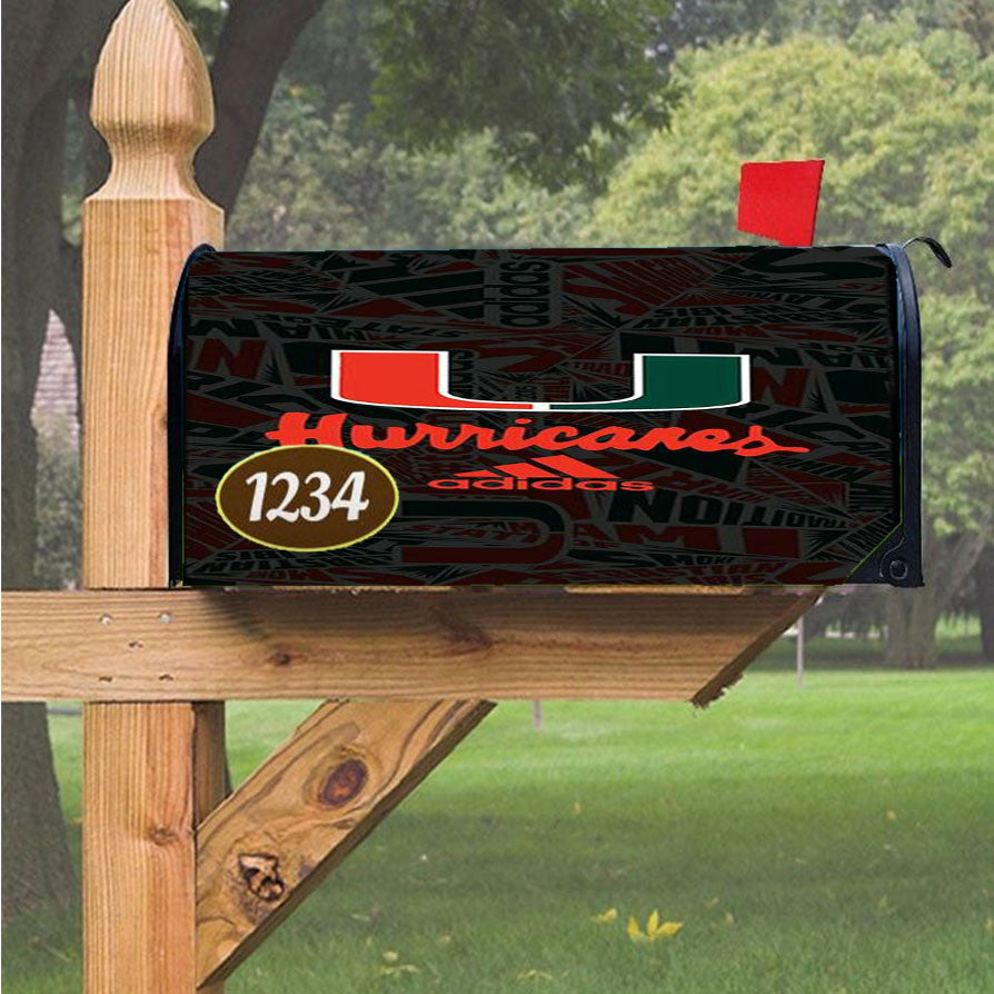 Miami Hurricanes Um Adidas Magnetic Mailbox Cover 18" X 21" Outdoor Decor