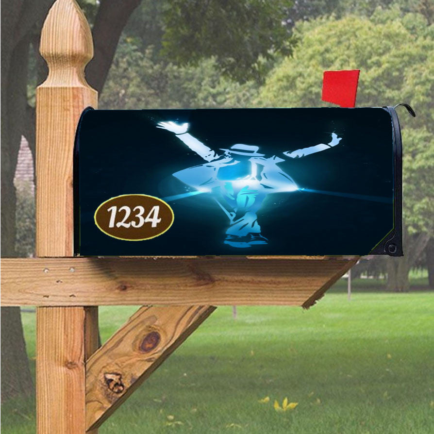 Michael Jackson Blue Vector Magnetic Mailbox Cover 18" X 21" Outdoor Decor