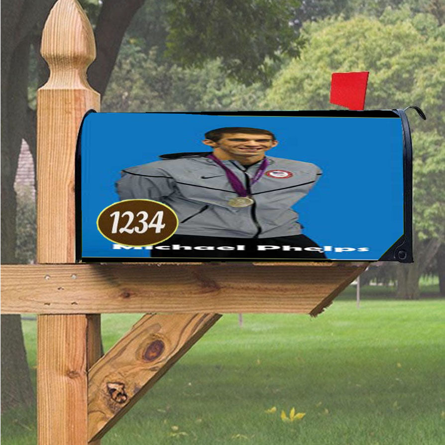 Michael Phelps Magnetic Mailbox Cover 18" X 21" Outdoor Decor