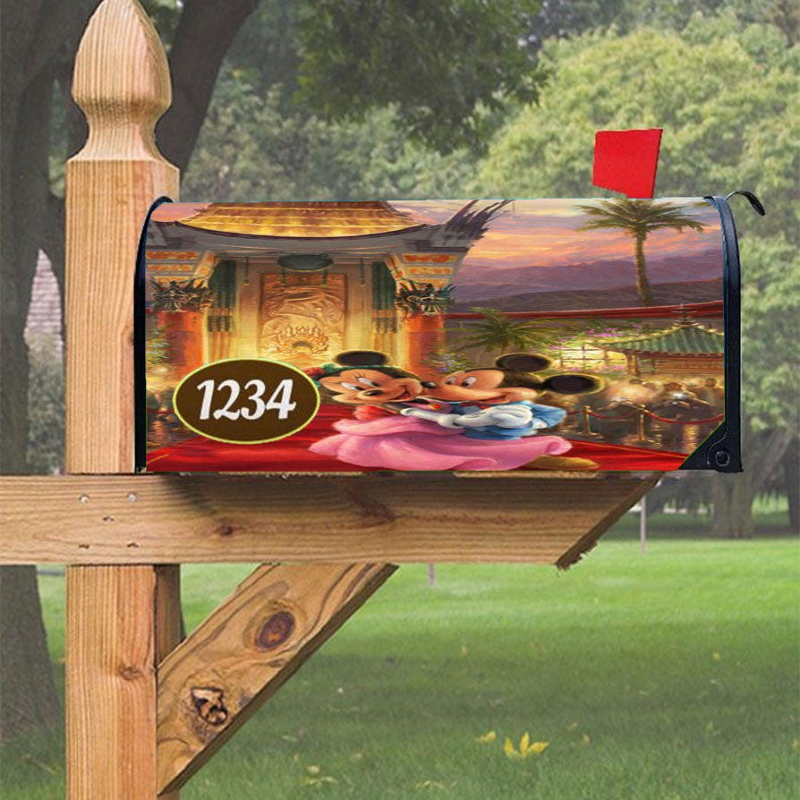 Mickey And Minnie Hollywood Magnetic Mailbox Cover 18" X 21" Outdoor Decor