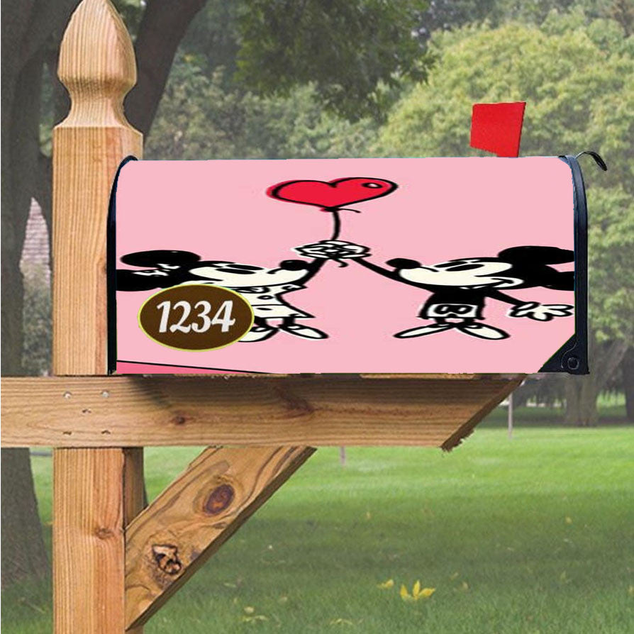 Mickey And Minnie Valentine Magnetic Mailbox Cover 18" X 21" Outdoor Decor