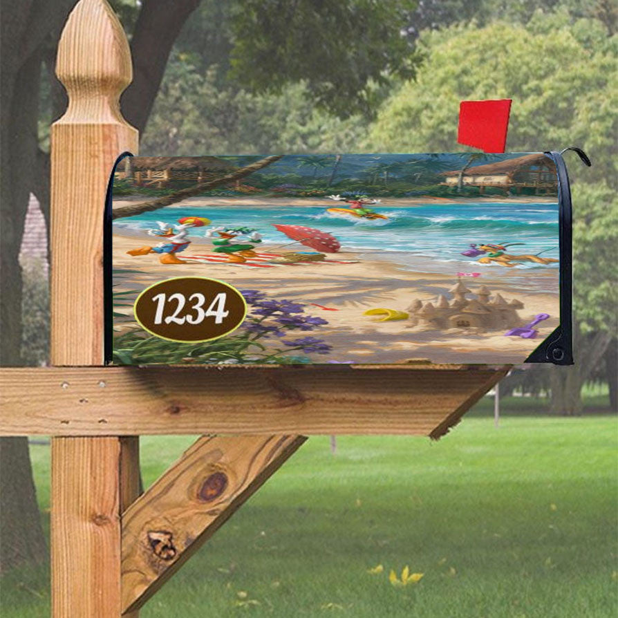 Mickey Friends Hawaii Magnetic Mailbox Cover 18" X 21" Outdoor Decor