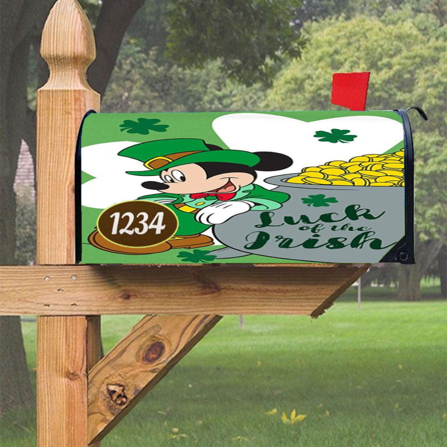 Mickey Luck Of The Irish Magnetic Mailbox Cover 18" X 21" Outdoor Decor