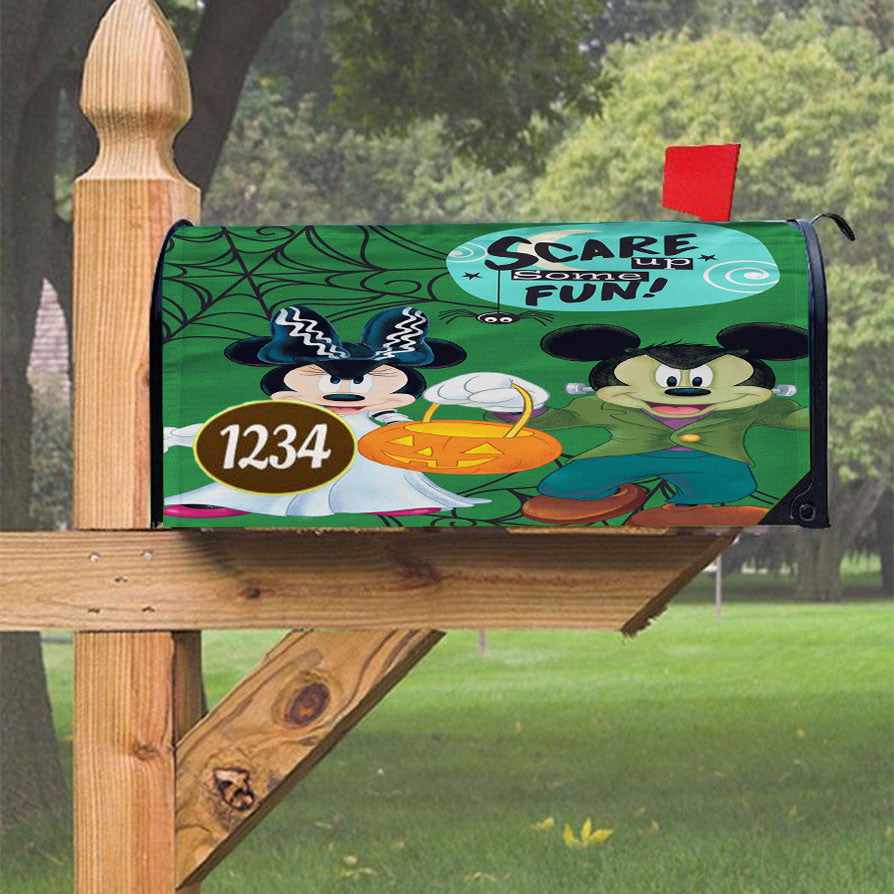 Mickey Minnie Halloween Magnetic Mailbox Cover 18" X 21" Outdoor Decor