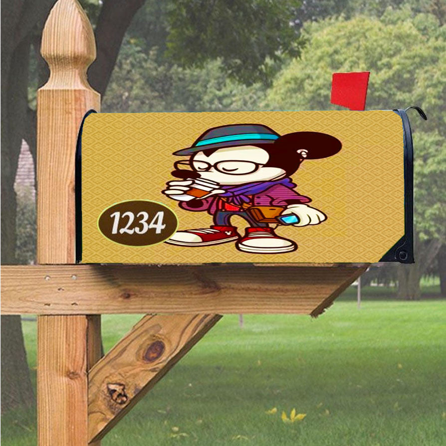 Mickey Mouse Coffee Magnetic Mailbox Cover 18" X 21" Outdoor Decor