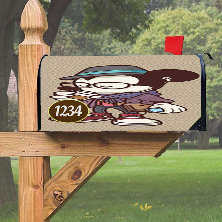 Mickey Mouse Hipster Coffee Magnetic Mailbox Cover 18" X 21" Outdoor Decor