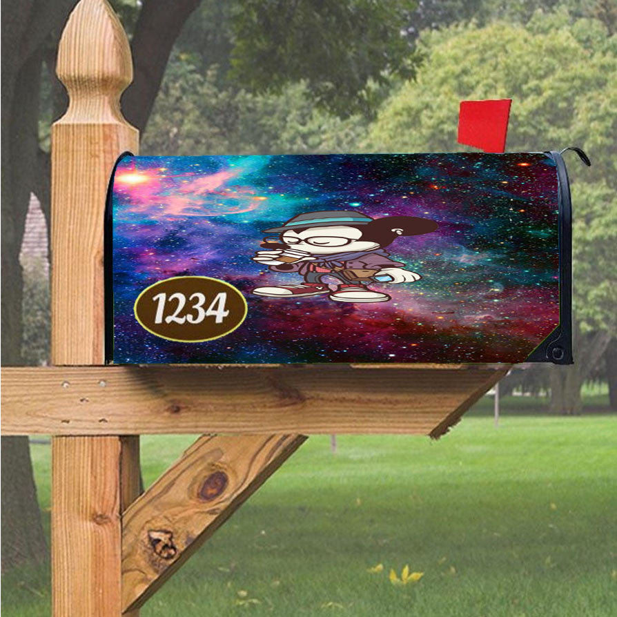 Mickey Mouse Hipster Galaxy Magnetic Mailbox Cover 18" X 21" Outdoor Decor