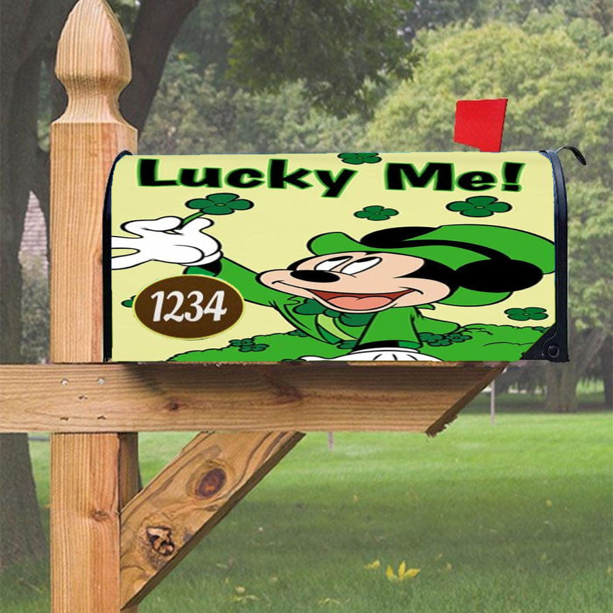 Mickey Mouse Lucky Me Magnetic Mailbox Cover 18" X 21" Outdoor Decor