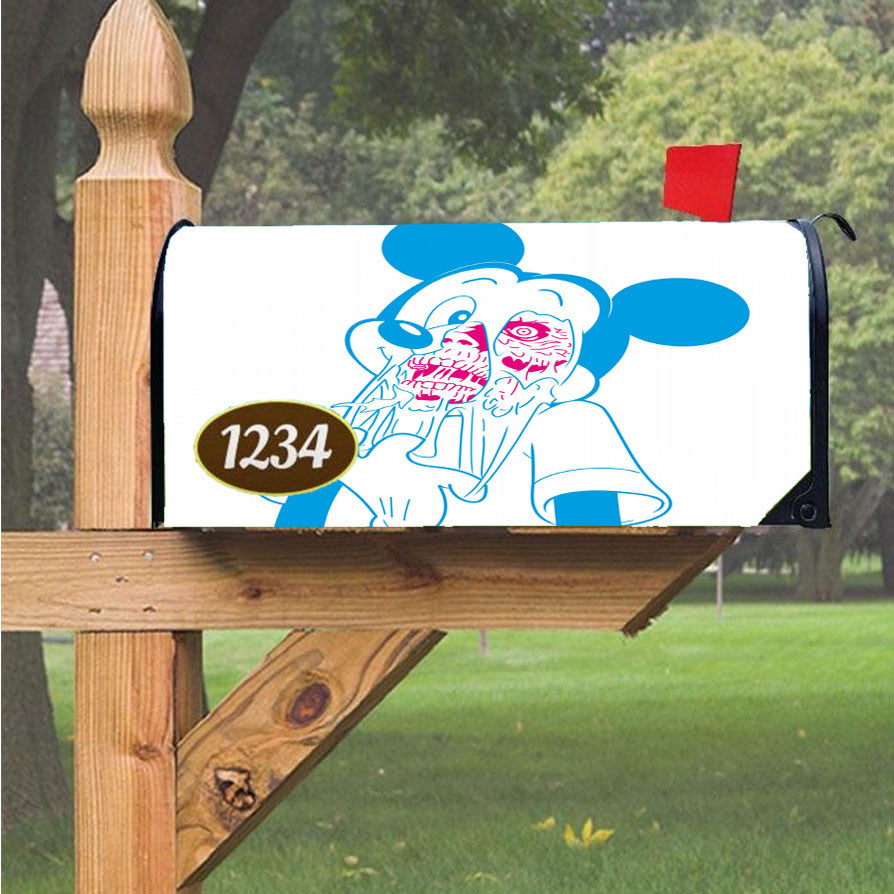 Mickey Mouse Skull Zombie Magnetic Mailbox Cover 18" X 21" Outdoor Decor