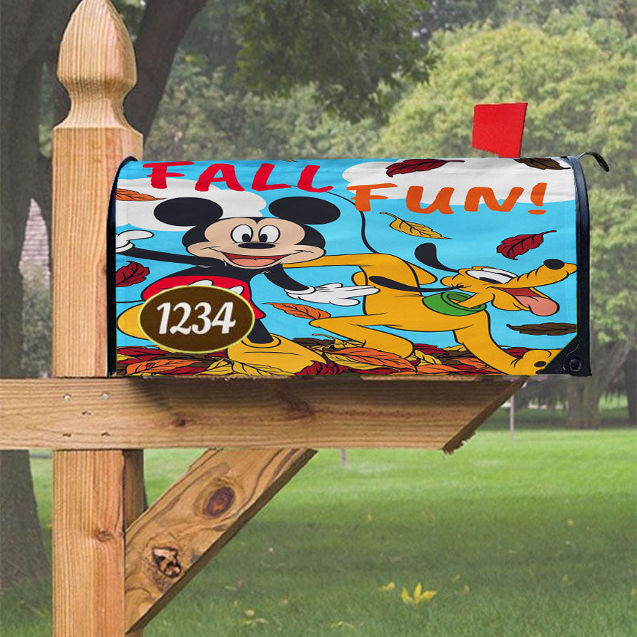 Mickey Pluto Fall Magnetic Mailbox Cover 18" X 21" Outdoor Decor
