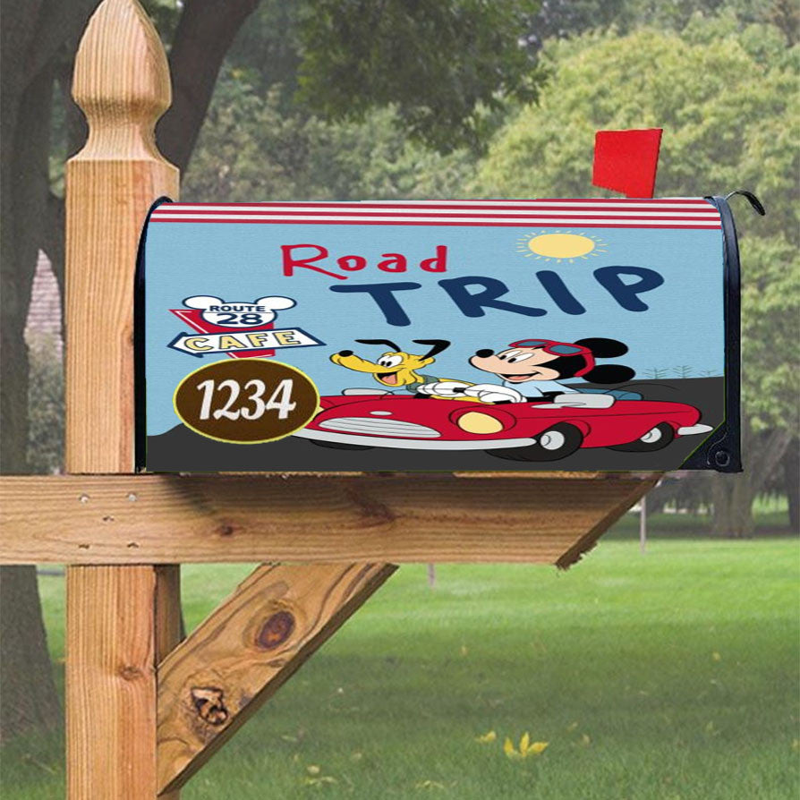 Mickey Road Trip Magnetic Mailbox Cover 18" X 21" Outdoor Decor