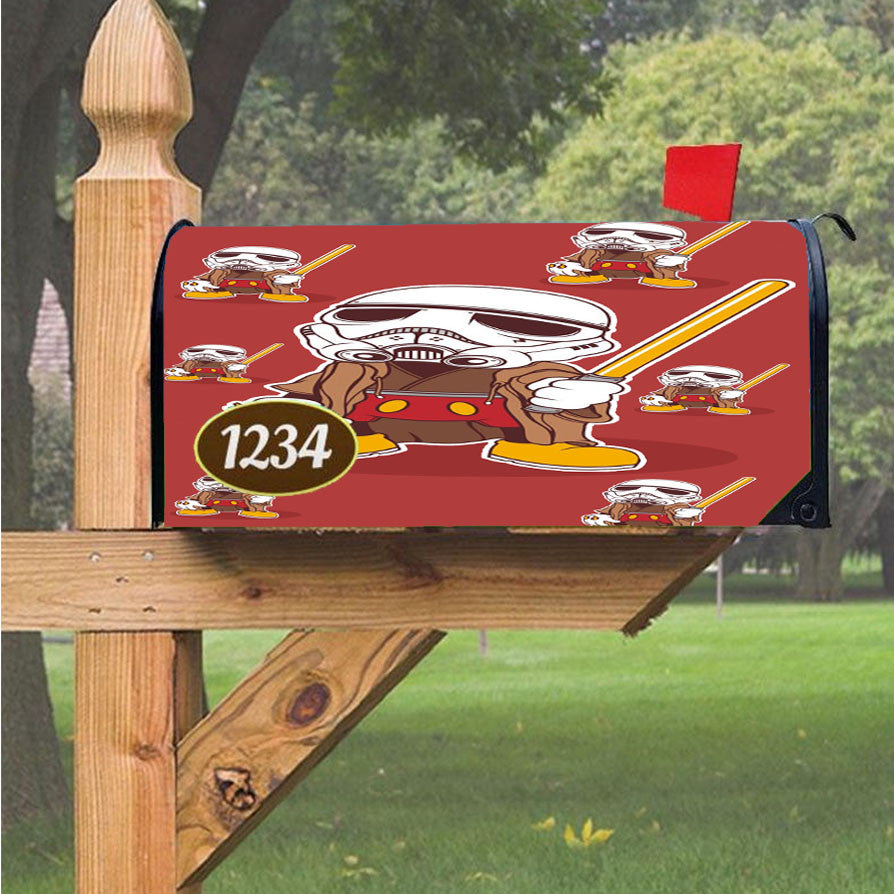 Mickey Wars Pattern Magnetic Mailbox Cover 18" X 21" Outdoor Decor