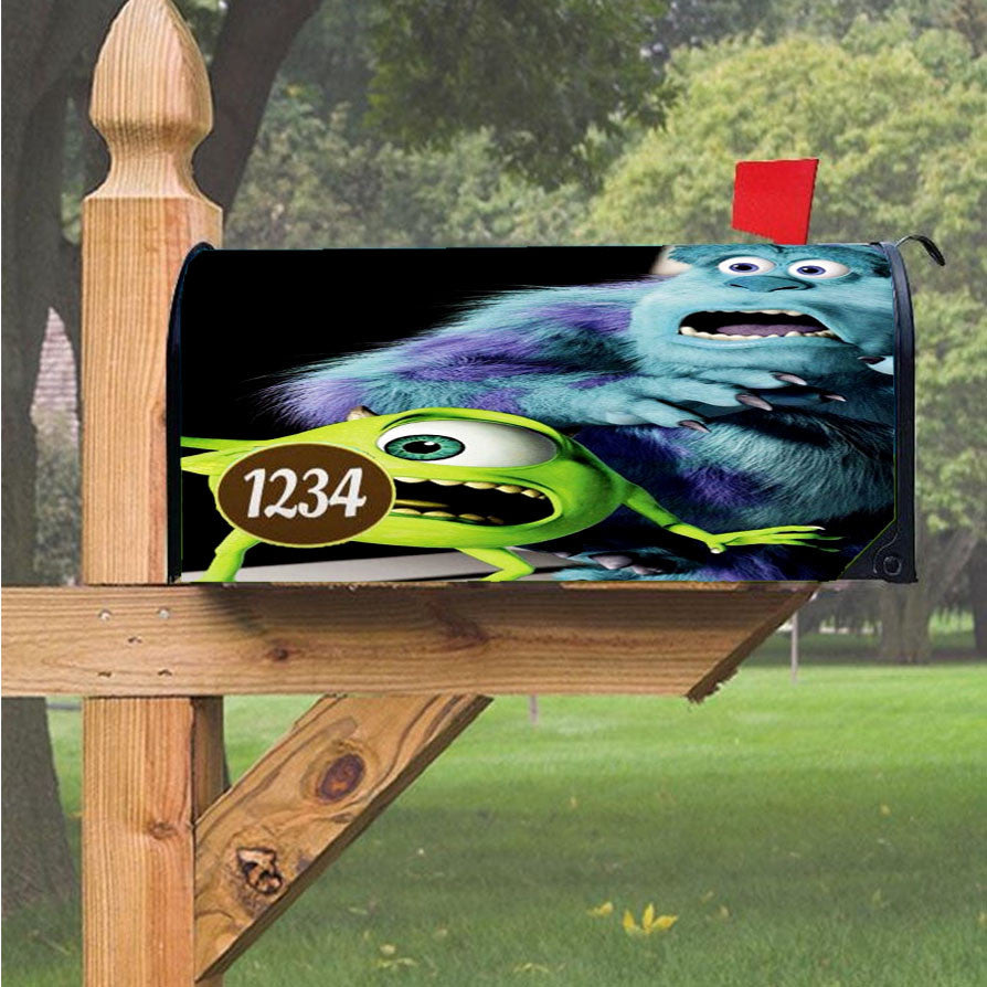 Mike Wazowski And Sulley Magnetic Mailbox Cover 18" X 21" Outdoor Decor