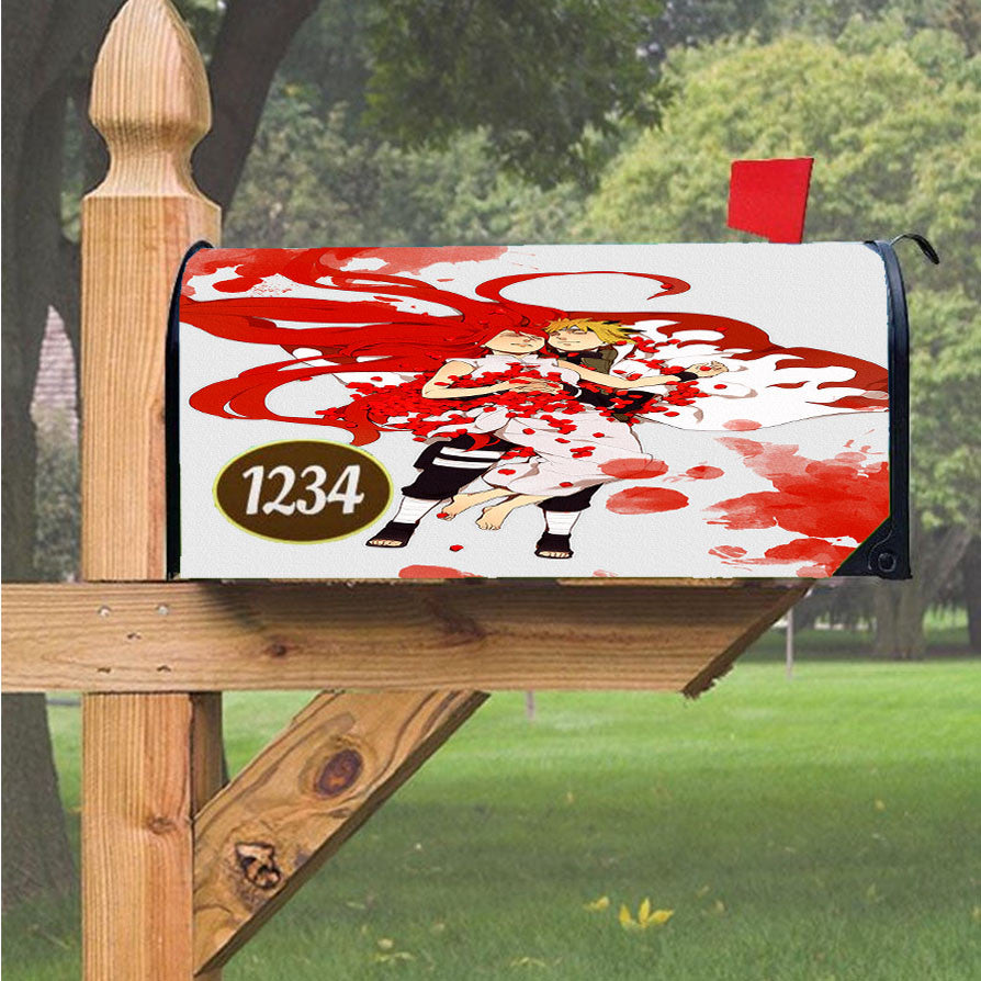 Minato Namikaze Yondaime And Uzumaki Kushina Magnetic Mailbox Cover 18" X 21" Outdoor Decor