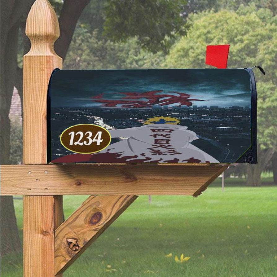 Minato Vs Kyuubi Magnetic Mailbox Cover 18" X 21" Outdoor Decor