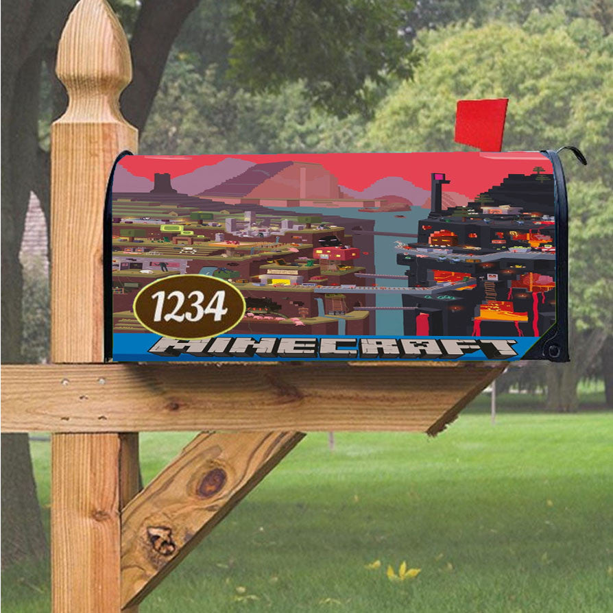 Minecraft Creative Magnetic Mailbox Cover 18" X 21" Outdoor Decor