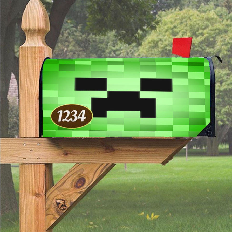 Minecraft Creeper Magnetic Mailbox Cover 18" X 21" Outdoor Decor