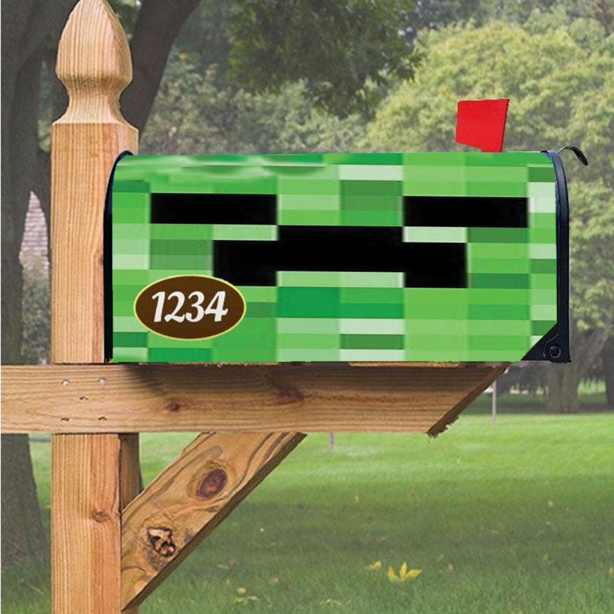 Minecraft Creeper Video Game Magnetic Mailbox Cover 18" X 21" Outdoor Decor