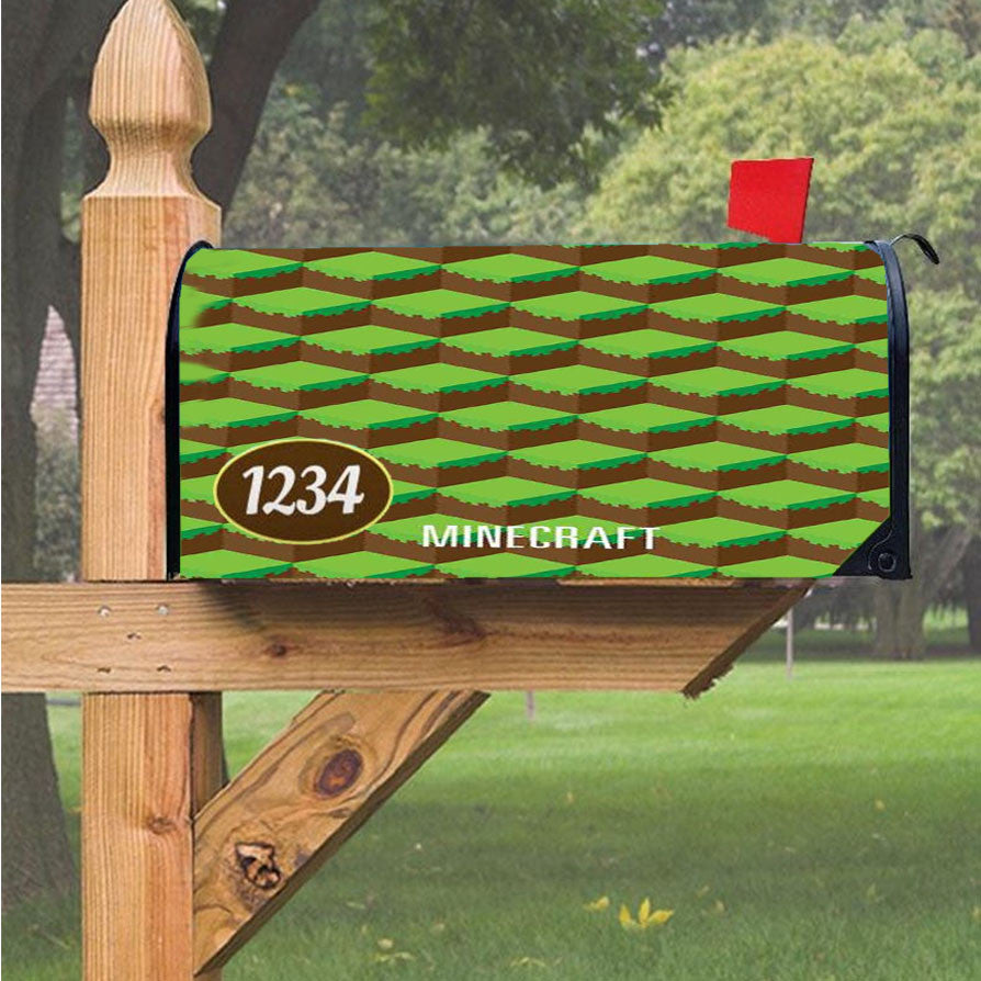 Minecraft Land Magnetic Mailbox Cover 18" X 21" Outdoor Decor