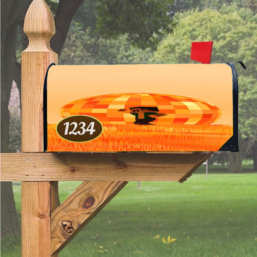 Minecraft Sunset Magnetic Mailbox Cover 18" X 21" Outdoor Decor