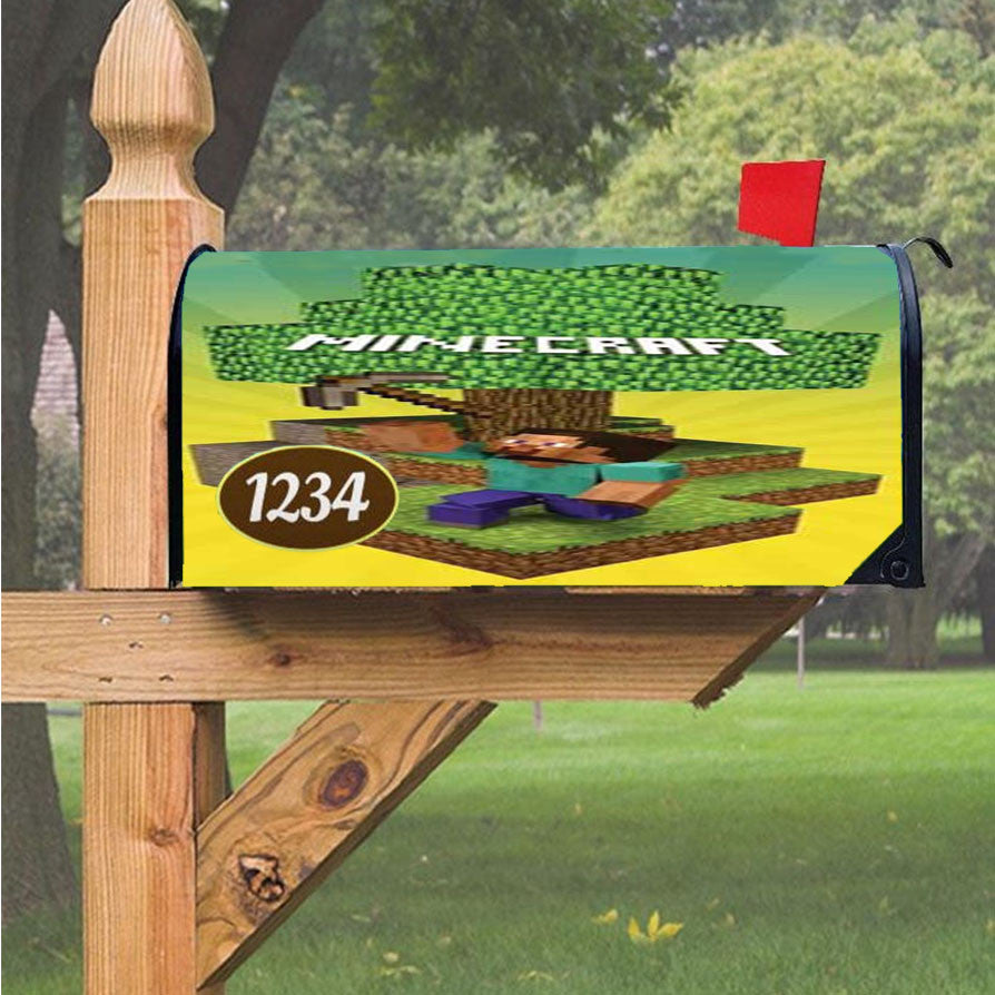 Minecraft Tree Magnetic Mailbox Cover 18" X 21" Outdoor Decor