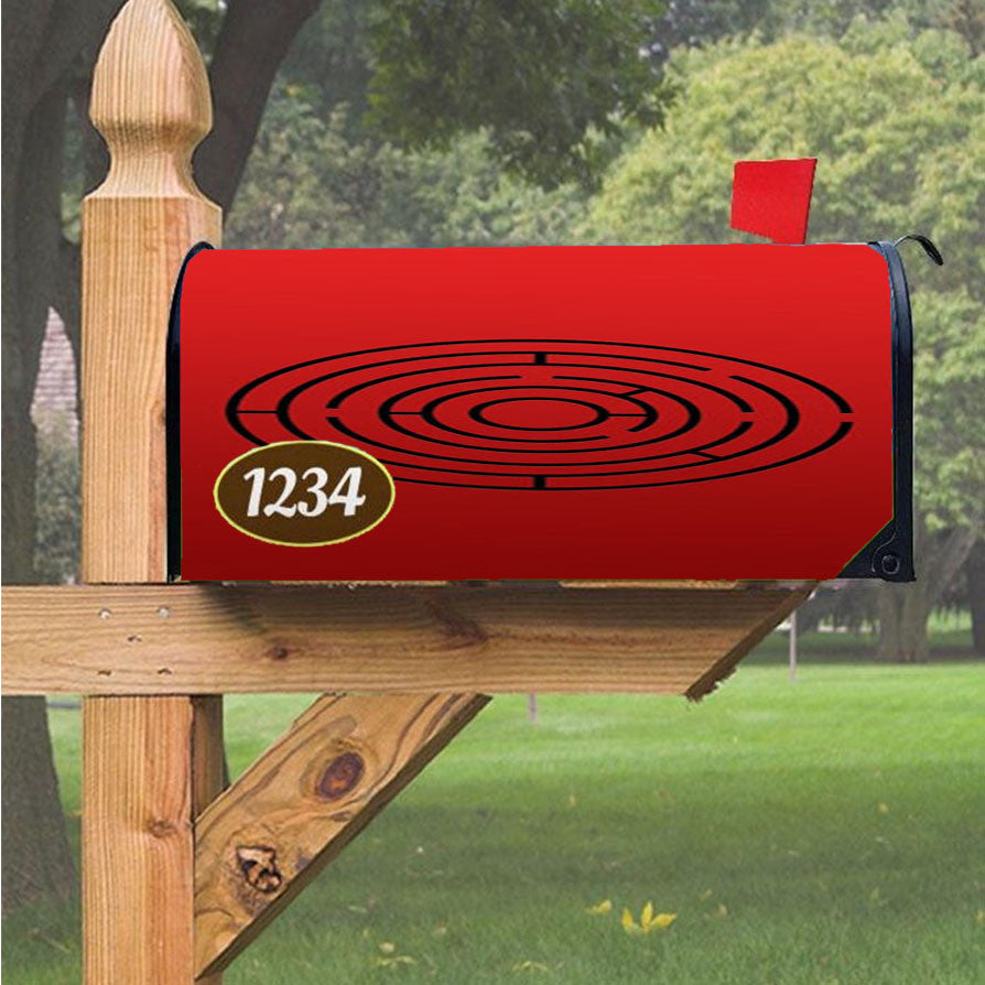 Minimalistic Labyrinth Magnetic Mailbox Cover 18" X 21" Outdoor Decor