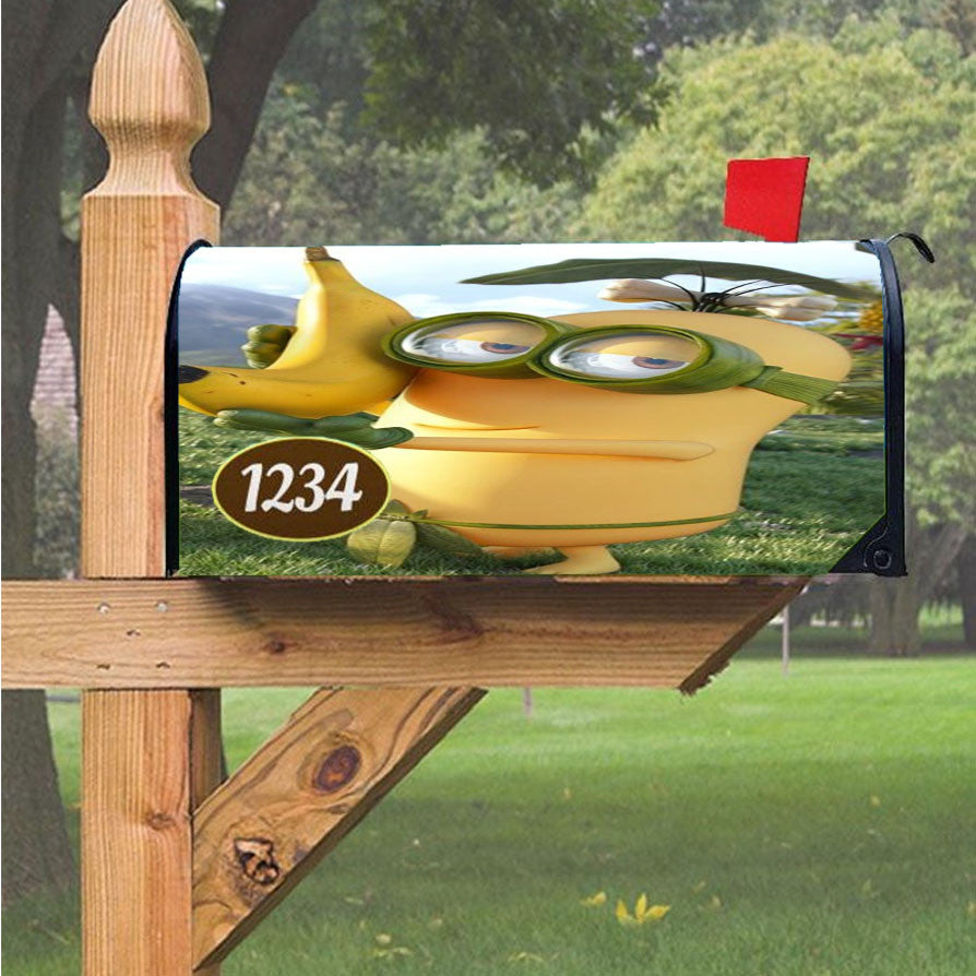 Minion Banana 3 3 Magnetic Mailbox Cover 18" X 21" Outdoor Decor