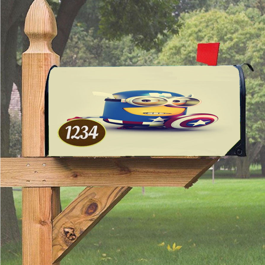 Minion Captain America 3D Magnetic Mailbox Cover 18" X 21" Outdoor Decor
