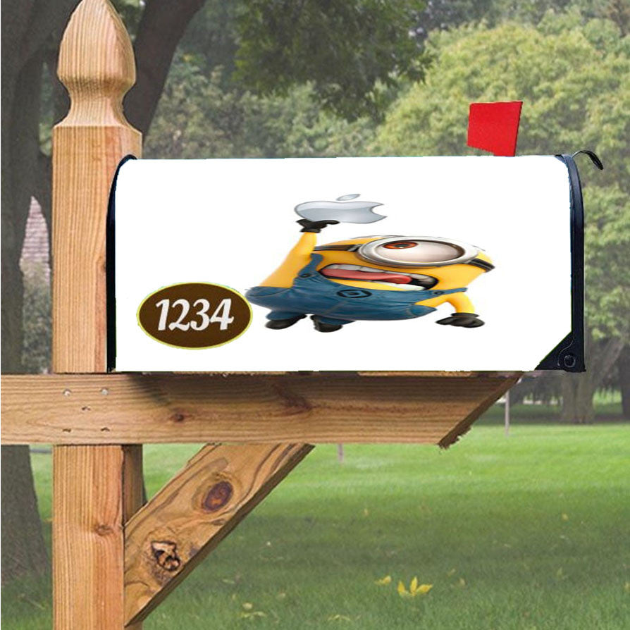 Minion Catch Apple Magnetic Mailbox Cover 18" X 21" Outdoor Decor