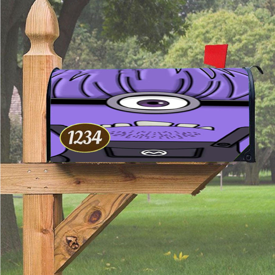 Minion Evil Purple Magnetic Mailbox Cover 18" X 21" Outdoor Decor