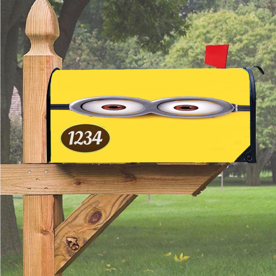 Minion Eyeglasses Magnetic Mailbox Cover 18" X 21" Outdoor Decor