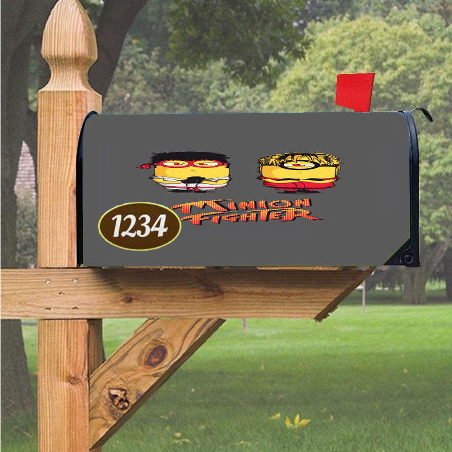 Minion Fighter Version Magnetic Mailbox Cover 18" X 21" Outdoor Decor