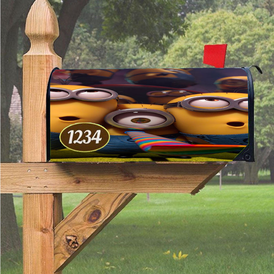 Minion Fun Magnetic Mailbox Cover 18" X 21" Outdoor Decor