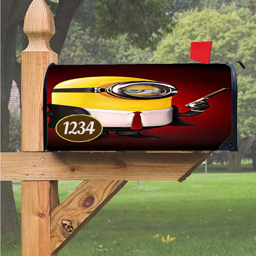 Minion Gangster Magnetic Mailbox Cover 18" X 21" Outdoor Decor