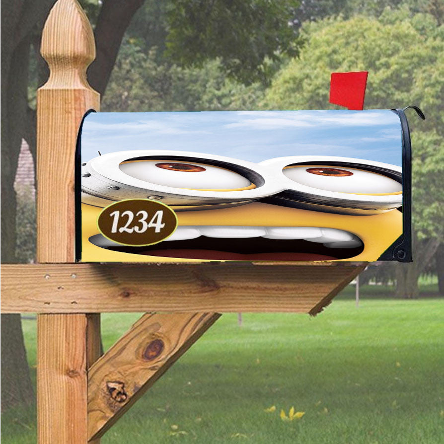 Minion Happy Face Magnetic Mailbox Cover 18" X 21" Outdoor Decor