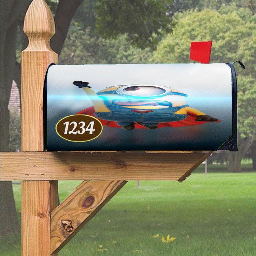 Minion Superman Magnetic Mailbox Cover 18" X 21" Outdoor Decor