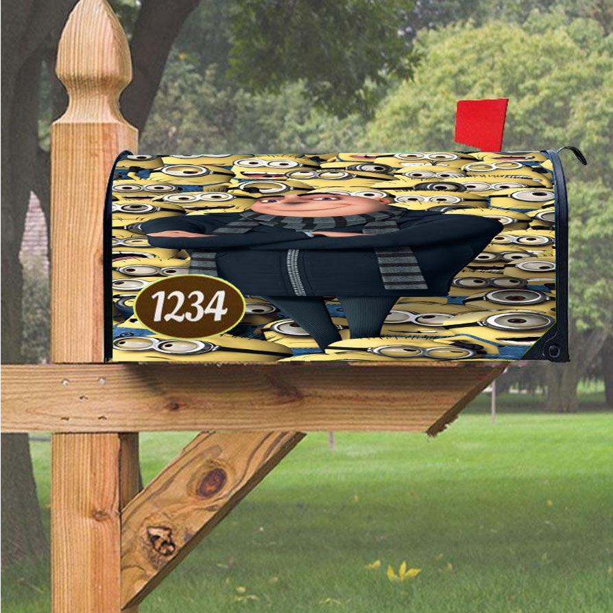 Minions And Gru Magnetic Mailbox Cover 18" X 21" Outdoor Decor