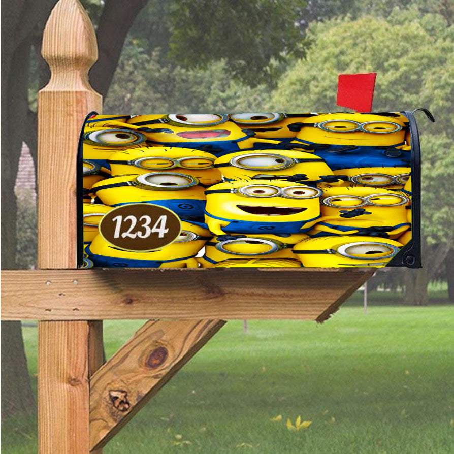 Minions Characters Collage Magnetic Mailbox Cover 18" X 21" Outdoor Decor